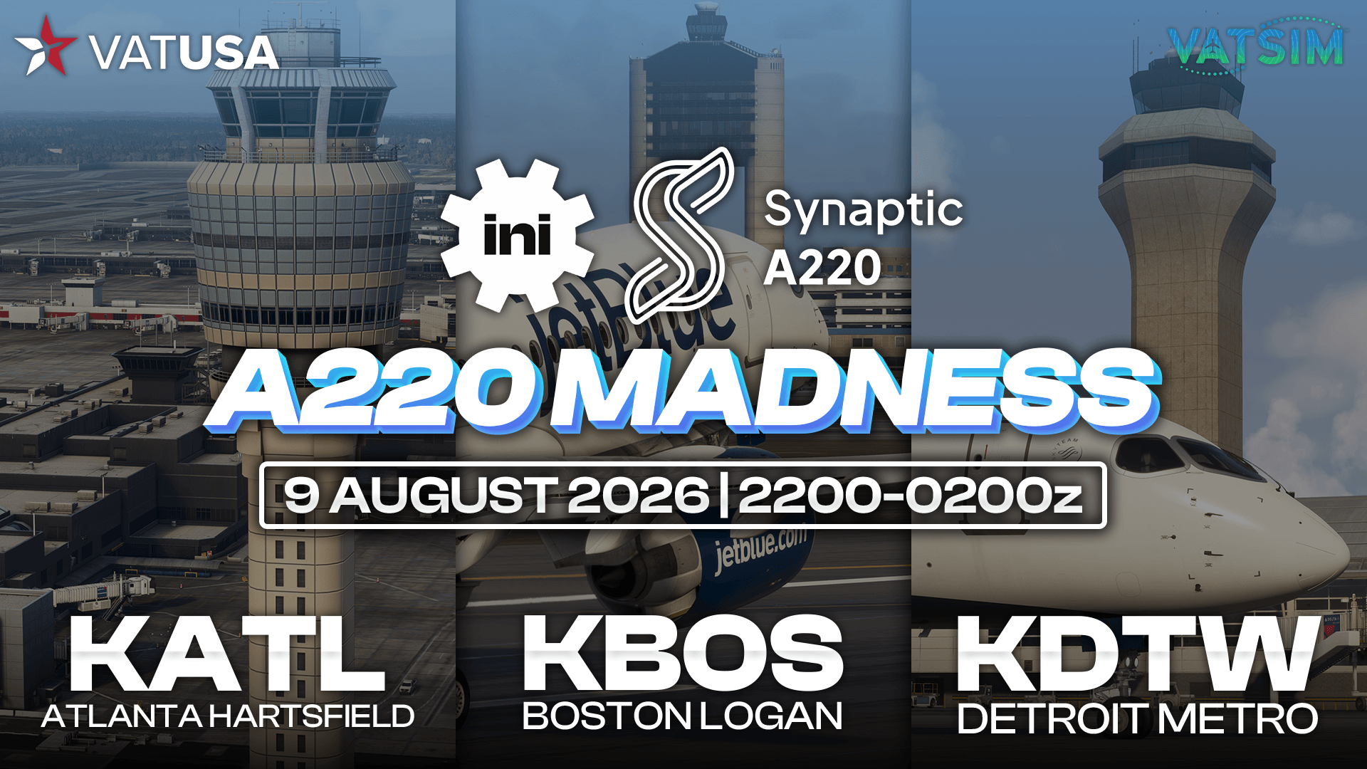 Synaptic A220 VATSIM Event in Collaboration with VATUSA