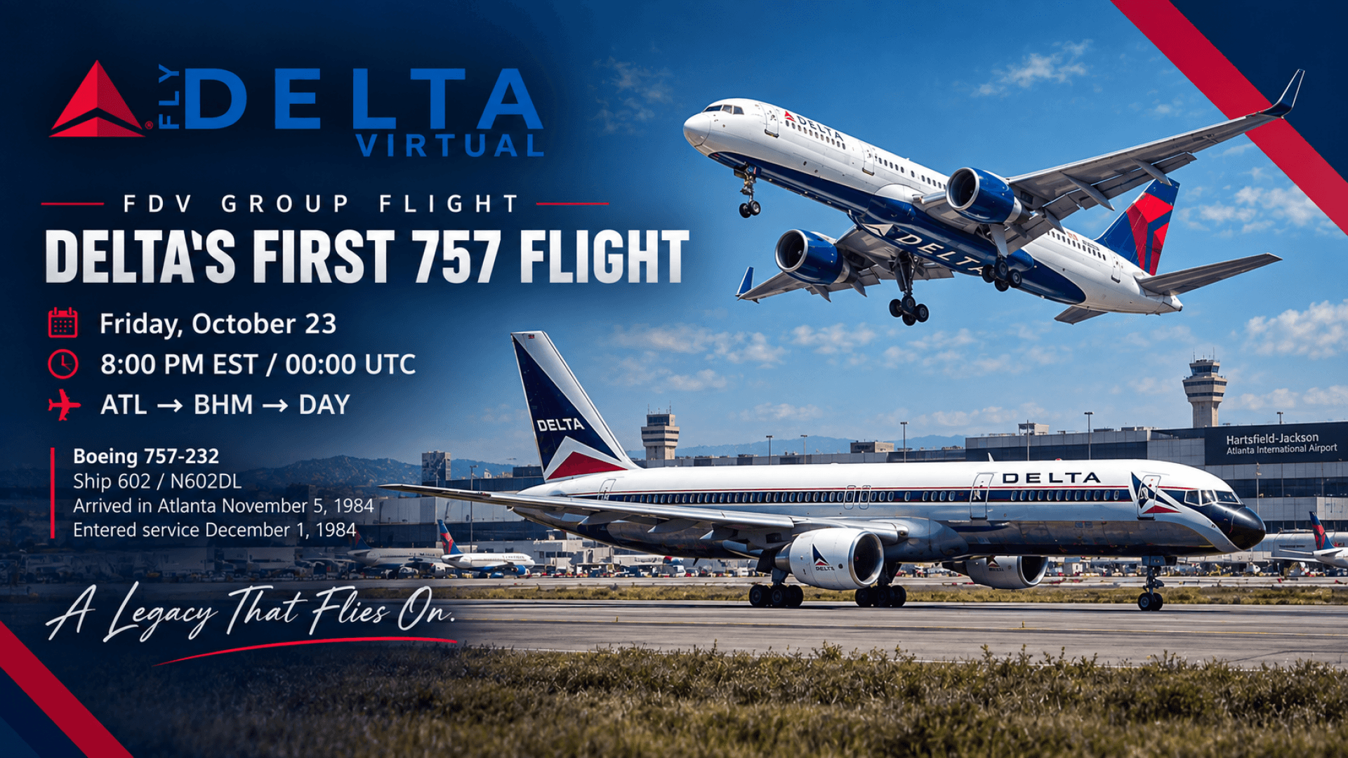 Delta First 757 Flight